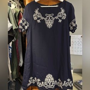 Blue Dress with White Trim